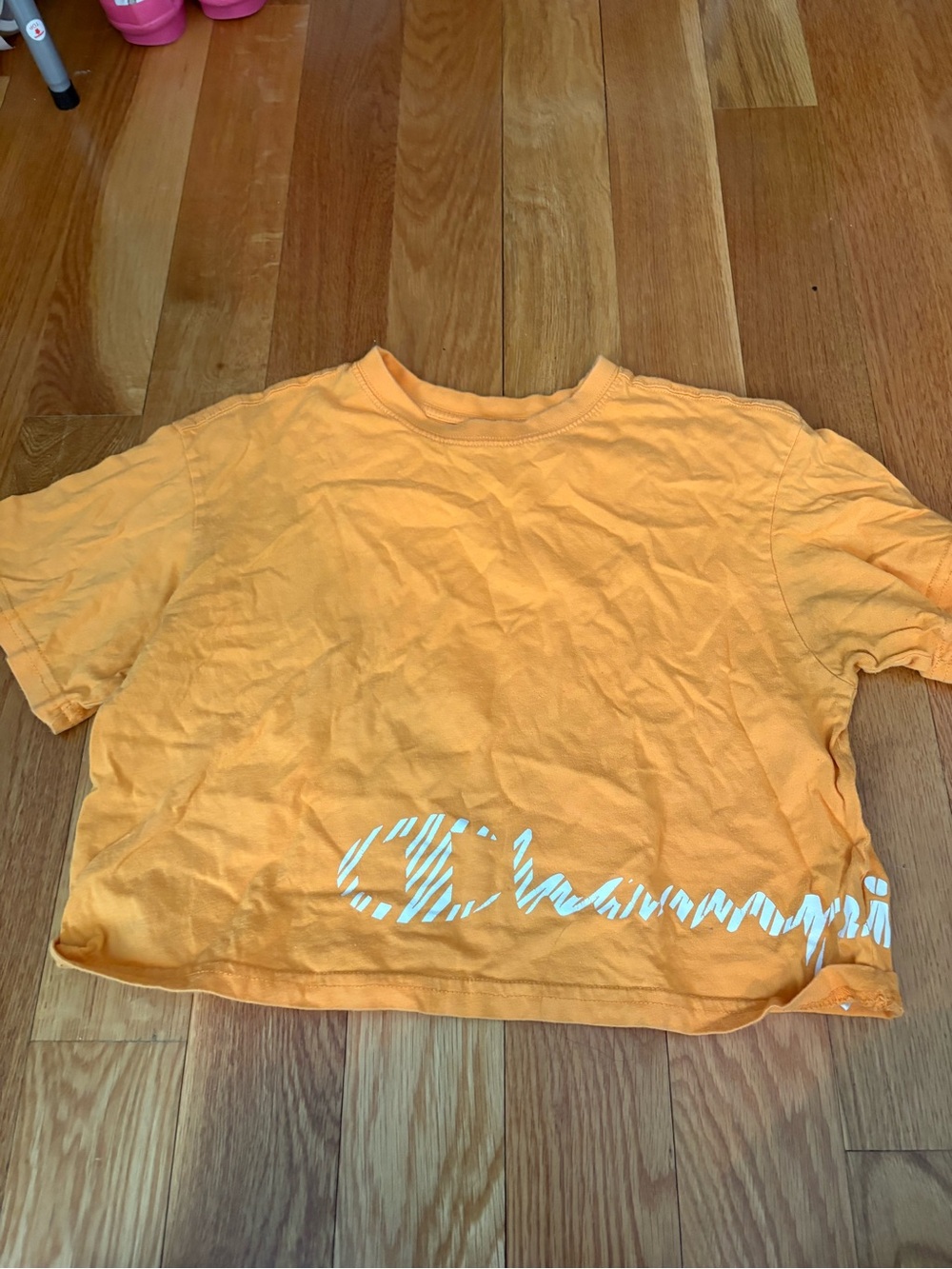 Champion women’s Orange Graphic Crop Tee